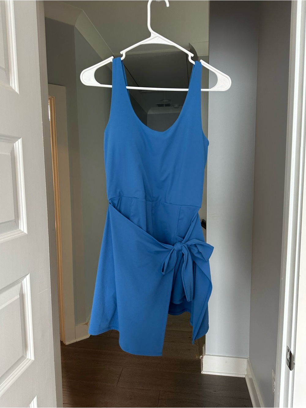 JoyLab Blue Sleeveless Wrap-Tie Dress